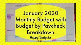 January 20 Monthly Budget with Paycheck Budget Breakdown | Happy Budgeter