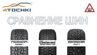 Сравнение шин Nokian Nordman 7 - Gislaved Nord Frost 200 - Kormoran Stud 2 на 4 точки. Шины и диски