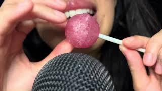 Asmr experiment mouth sounds with lollipop