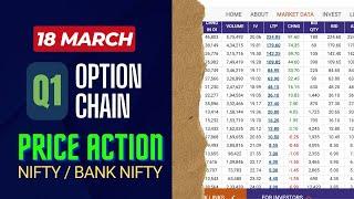 OPTION CHAIN ANALYSIS | 18th MARCH 2025 | NIFTY & BANK NIFTY TODAY | INTRADAY PRICE ACTION ANALYSIS