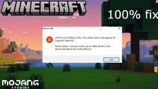 Minecraft GLFW Error 65542 WGL The driver does not appear ....  ERROR FIX 100% 2022