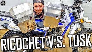 Tusk V.S. Ricochet Offroad Skid Plate Comparison on Yamaha TW200