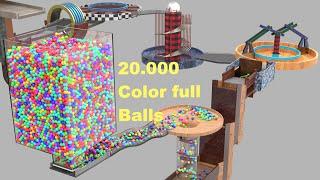 20 200 Colorful Balls Marble Run Loop animation V19#marblerun #marblerace #blendercycles