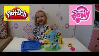 Распаковка Play Doh My Little Pony Rainbow Dash, Май Литл Пони,  MLP, учим цвета радуги