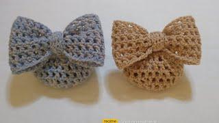 Crochet Bow Hairnet video tutorial