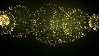Yellow Burst Fireworks In Black Screen for OVERLAY
