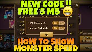 MORE NEW CODE !!! AND HOW TO SHOW MONSTER SPEED IN SUMMONERS WAR