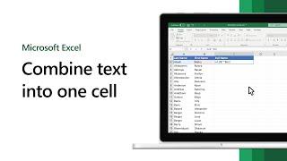 Combine text into one cell in Microsoft Excel