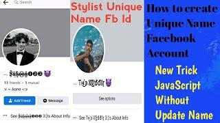 How To Get Unique Name Facebook id 2023 | Stylist & Emoji  Name Facebook Account | Emoji Fb Id Make