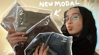 TRYING MODAL FOR THE FIRST TIME + hijab tutorial || Veiled Collection Hijab Review