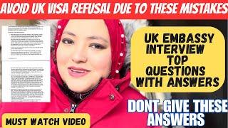 UK Student Visa Refusal  Embassy Interview Questions with Answers | UK Study Visa interview Refusal