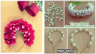 3 Different Styles Veni Making At Home | DIY | Hair accessories