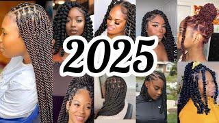 ‼️JUMBO KNOTLESS TWIST WITH BRAIDING HAIRKnotless braids Styles 2025 Edition