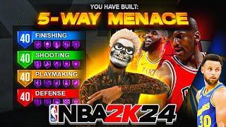 BEST GAME BREAKING GUARD BUILD in NBA 2K24! 5-WAY MENACE BUILD IN NBA 2K24! BEST BUILD 2K24!