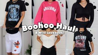 Cute Boohoo Try-On Haul & Mini Lookbook! Graphic Tees, Sweatshorts, and More