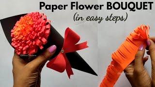 DIY Paper Flower BOUQUET/ Birthday gift ideas/Unique Flower Bouquet Homemade Craft ideas(Cute)