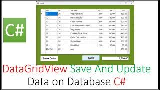 DataGridView Save And Update Data on Database C#