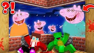 Scary PEPPA PIG.EXE family attack JJ and Mikey in minecraft! Challenge from Maizen!