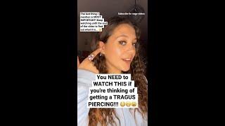 WATCH THIS if ur thinking of getting a TRAGUS PIERCING!! #shorts #traguspiercing #piercings