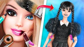 BARBIE Doll Transformation To Wednesday | 5 DIY Crafts Ideas