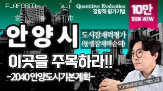 10만뷰 안양시, 이곳을 주목하라.. 도시 중심지 지각 변동 : 도시계획으로 엿보다 (동별잠재력평가결과_안양시기본계획 2040 핵심요약)