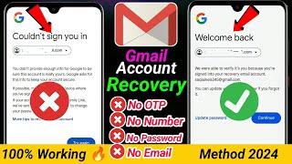 How To Recover Gmail Account Without OTP Number Password & Email | Gmail Account Recovery (2024)