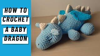 crochet baby dragon amigurumi tutorial | ambroscrochet