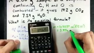 Empirical Formula from Combustion - Carbon, Hydrogen AND oxygen