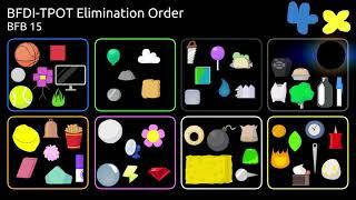 BFDI-TPOT Elimination Order (As of TPOT 6/BFDIA 6) (SPOILERS!)