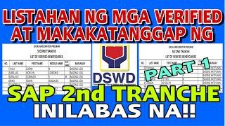 LISTAHAN NG MGA VERIFIED NA MAKAKATANGGAP NG SAP 2nd TRANCHE INILABAS NA NG DSWD!