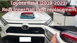 Toyota Rav4  (2019-2023) rear tail light replacement. How to replace broken tail light.