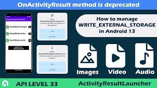 Manage Write External Storage Permission android 13 | Android 13 Storage Permission