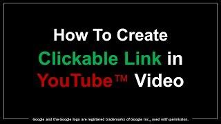 How to Create Clickable Link in YouTube Video