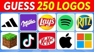 Guess The Logo in 3 Seconds | 250 Famous Logos | Logo Quiz 2024