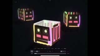 Art Blog: Feather 3D : Glowing neon cubes animatic