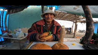 I went to visit Uncle Victor and made a Burger for breakfast, his first time trying it.