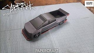 Widebody Cybertruck Paper scale model - widebody Cybertruck Papercraft tutorial - Lavahi crafts