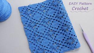 Простой УЗОР КРЮЧКОМ "Паучок" ВЯЗАНИЕ для начинающих SUPER EASY Pattern Crochet for beginners