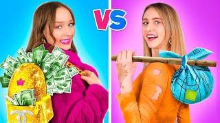 Богатая VS Бедная Семья 24 Часа Челлендж || Гига Богатый VS Нищий Отдых