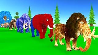 Paint Animals Mammoth Elephant Size Comparison Fountain Crossing Animal Game 3D