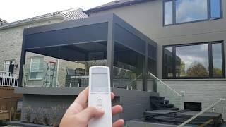 Aluminum Pergola attached to the house with the zip screens