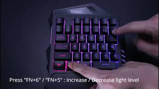 RedThunder G60 2.4Ghz Wireless RGB One-Handed Gaming Keyboard