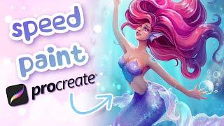 Creating a Mermaid Character | Procreate Speedpaint Digital Art Timelapse 