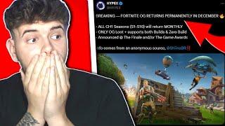 CEA MAI MARE VESTE, *FORTNITE OG* REVINE PERMANENT l A FOST CONFIRMAT PE *TWITTER*  !