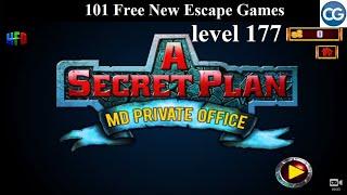 101 Free New Escape Games level 177 - A Secret Plan MD PRIVATE OFFICE - Complete Game