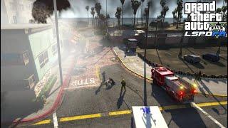 Engine 61 Saving A Injured Civilian - GTA 5 Firefighter Mod #22