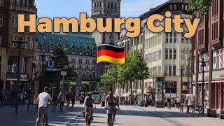 4k Germany City Hamburg Central  Walk in Tour Ultra HD (4k 60fps) 2023