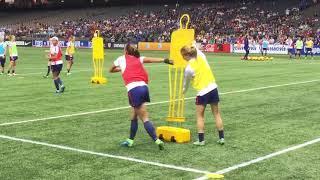 Alex Morgan takes out training equipment!!!