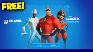 How to get INCREDIBLES Skins for FREE in Fortnite! (Mr Incredible, Mrs Incredible, Frozone)