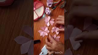 Diy Paper Rose  Easy Craft with Old Eyeshadow Palette #artscraft #papercraftsword